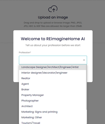 Reimageine Home Onboarding Page