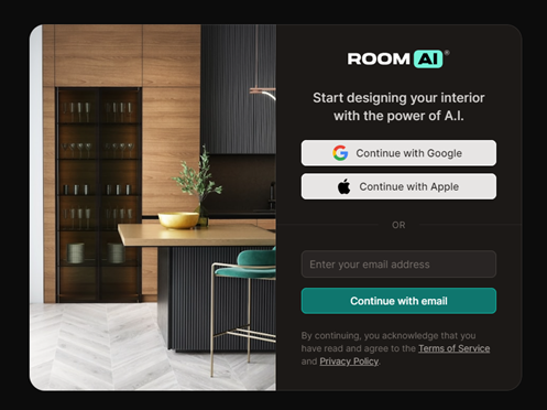 RoomAI Login Page